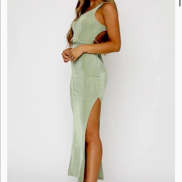 WHITE FOX BOUTIQUE Easy Does It Maxi Dress Sage Size XS - Picture 5 of 13